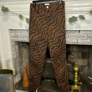 WeWoreWhat size 28 Tiger Print split hem pants